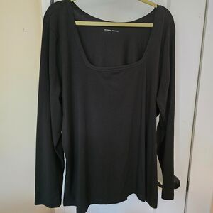 Universal Standard Black Square Neck Long Sleeve Top. Sz 22-24 (L)